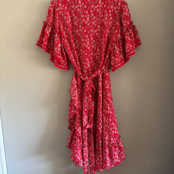 Red Floral Prairie Dress - Picture 2 of 15